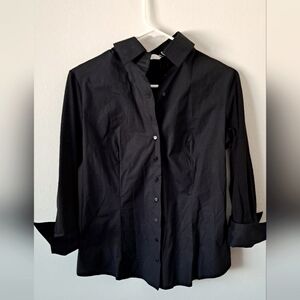 Anne Fontaine Elegant Black button down Top NEW WITH TAGS
